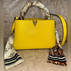Faux Louis Vuitton Vibrant Yellow Crossbody Purse